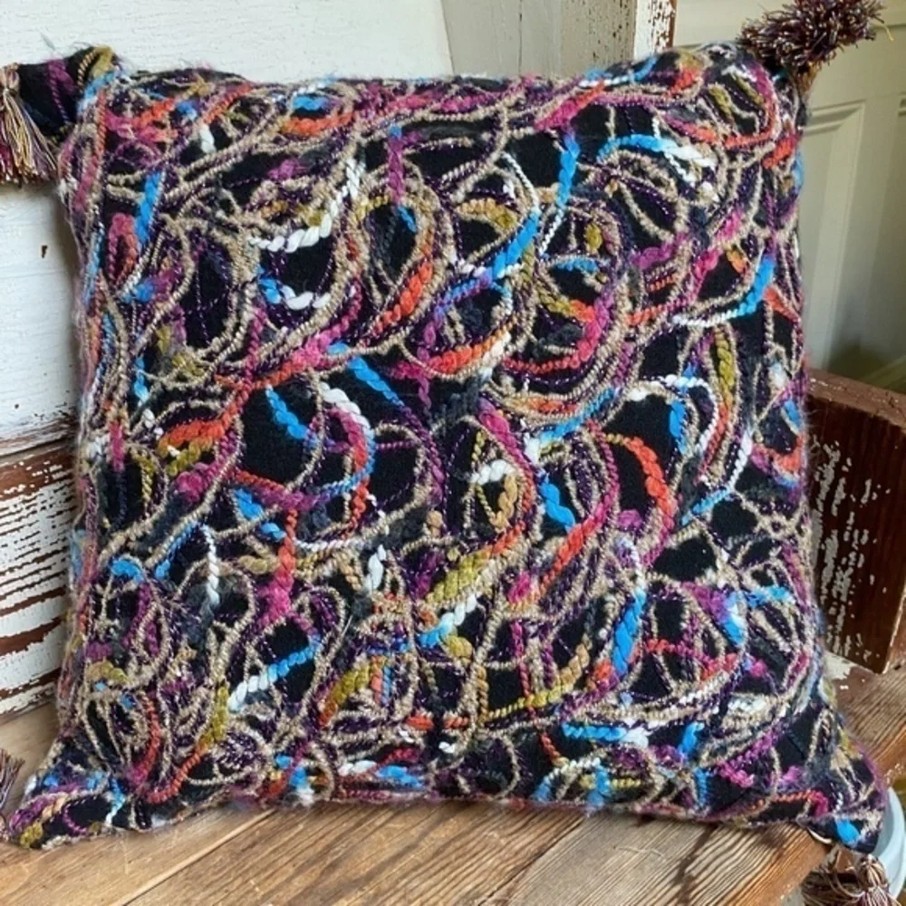 Anthropologie Multi Color Throw Pillow Cover